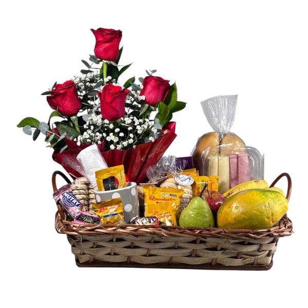 Cesta Amanhecer com Rosas